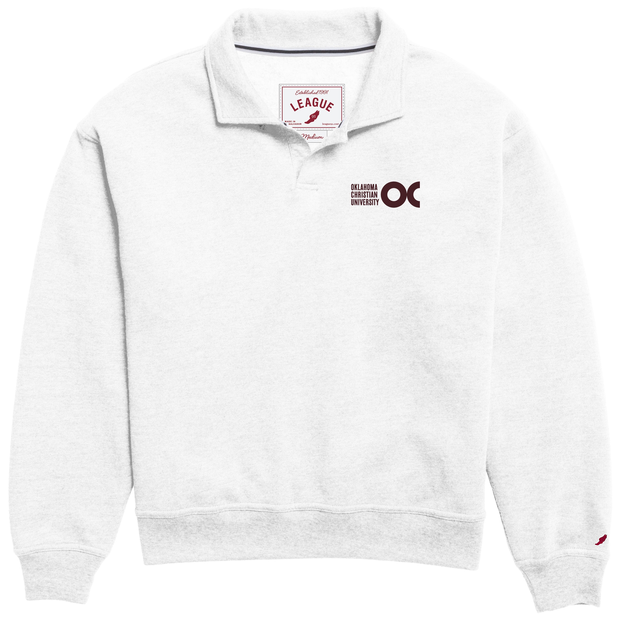 Victory Springs Ladies Collar Pullover | Heather Varsity White