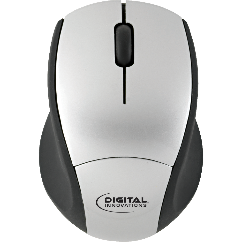 Digital Innovations EasyGlide Wireless Travel Mouse | Silver/Black