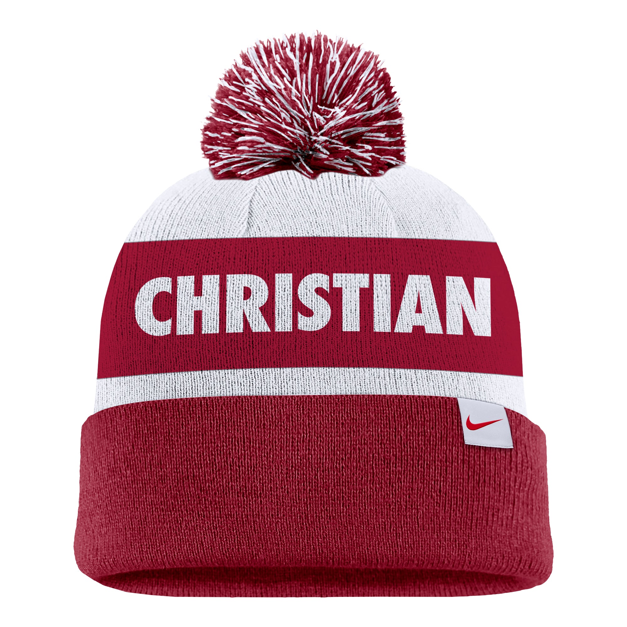 Nike Peak Stripe Beanie | Crimson/White