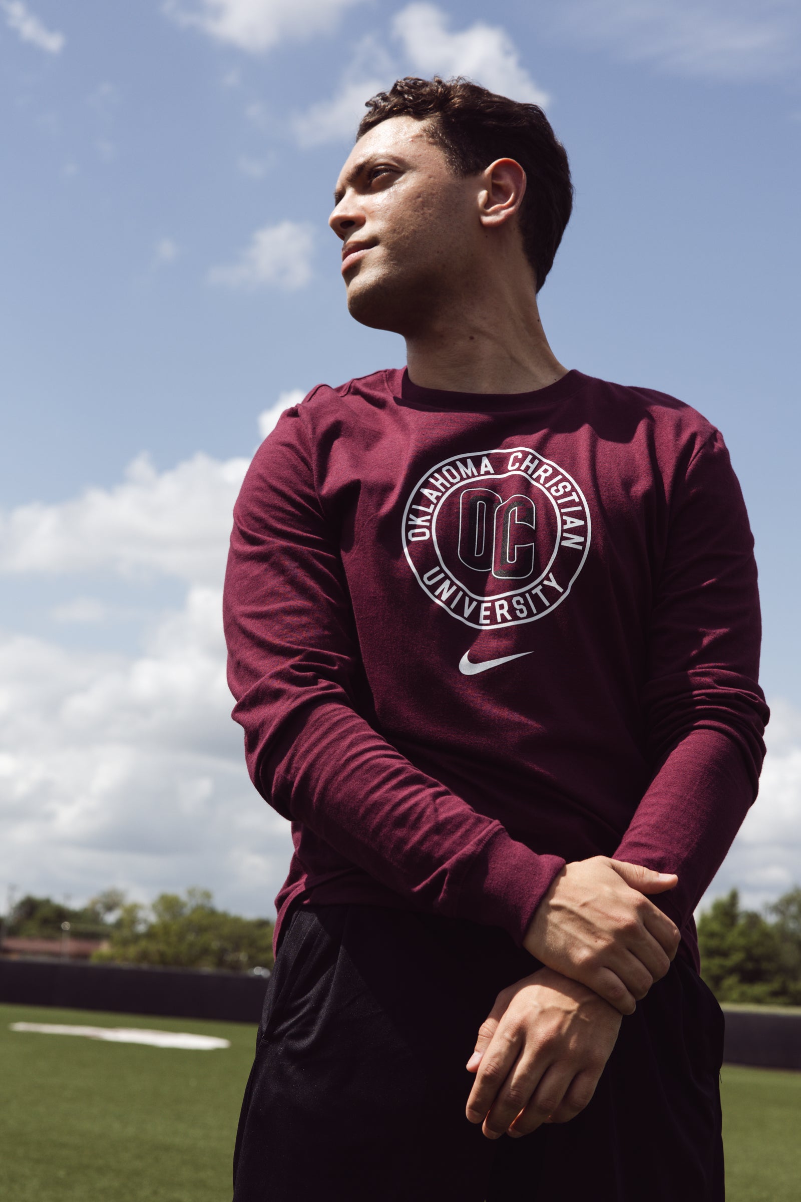 Nike Core Cotton Long Sleeve Tee | Maroon