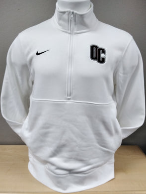 NIKE Club Fleece Half Zip Pullover, White (F24)