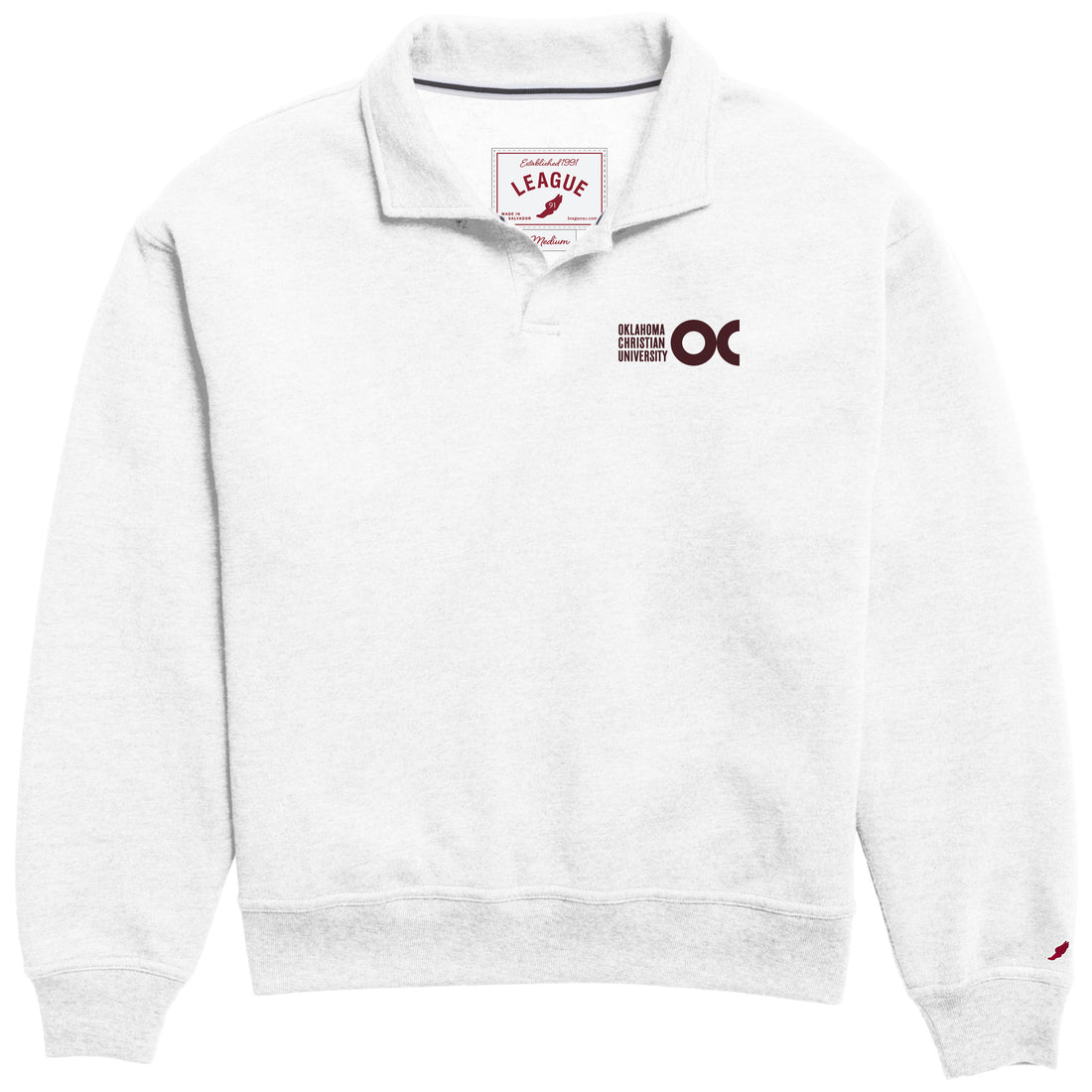 Victory Springs Ladies Collar Pullover | Heather Varsity White