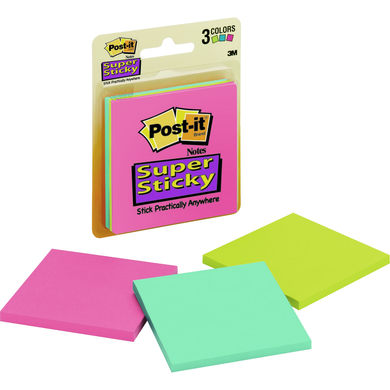 Post-It Sticky Notes- Asst 3x3in 3Pk Pack 50Sht-Rio de Janiero