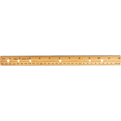 Wood Ruler Natural 12in