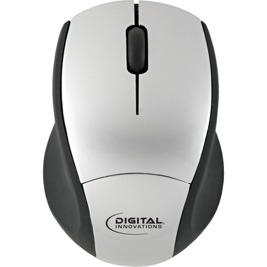 Digital Innovations EasyGlide Wireless Travel Mouse | Silver/Black