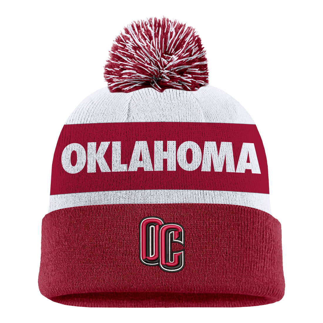 Nike Peak Stripe Beanie | Crimson/White