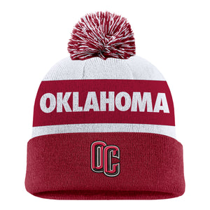 Nike Peak Stripe Beanie, Crimson/White