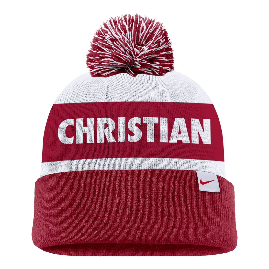 Nike Peak Stripe Beanie | Crimson/White