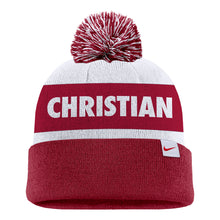 Load image into Gallery viewer, Nike Peak Stripe Beanie, Crimson/White